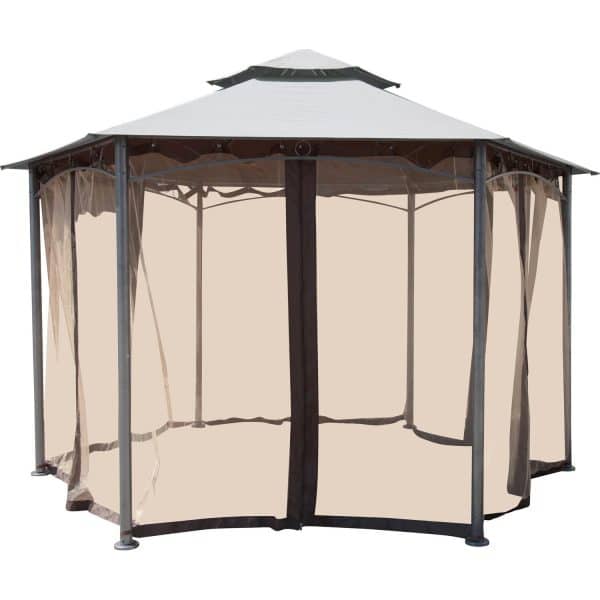 Moskitonetz für Pavillon Laurel Bay 198 cm x 196 cm Schwarz 6 Stk.