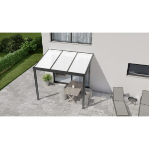 Terrassenüberdachung Professional 300 cm x 200 cm Anthrazit Struktur PC Opal