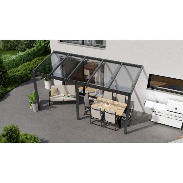 Terrassenüberdachung Professional 500 cm x 200 cm Anthrazit Struktur PC Klar