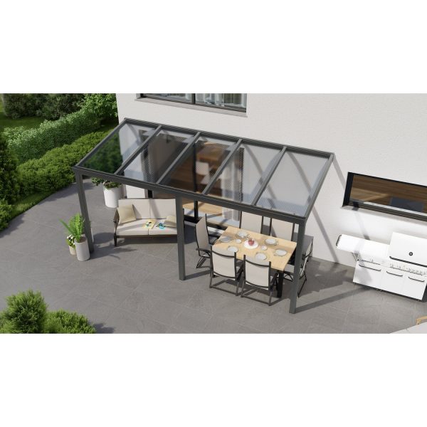 Terrassenüberdachung Professional 500 cm x 350 cm Anthrazit Struktur PC Klar