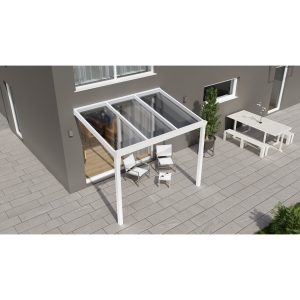 Terrassenüberdachung Professional 300 cm x 200 cm Weiß PC Klar