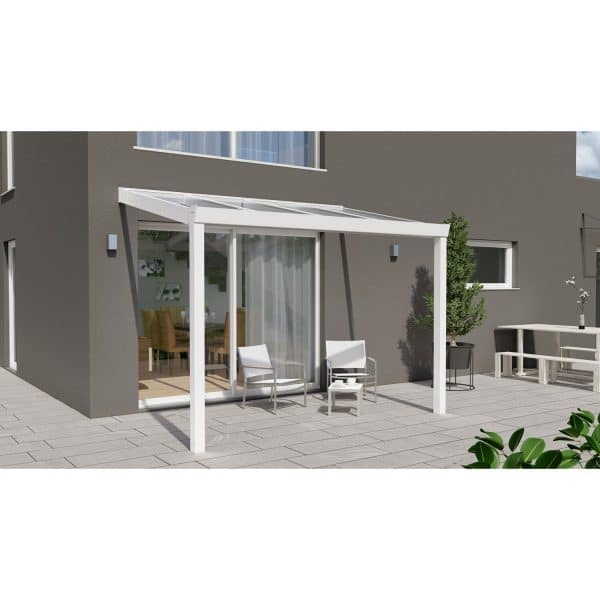 Terrassenüberdachung Professional 300 cm x 250 cm Weiß Glas