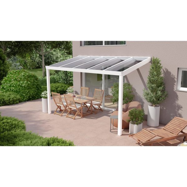 Terrassenüberdachung Professional 400 cm x 250 cm Weiß PC Klar