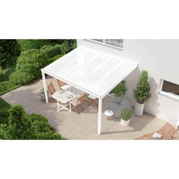 Terrassenüberdachung Professional 400 cm x 300 cm Weiß PC Opal