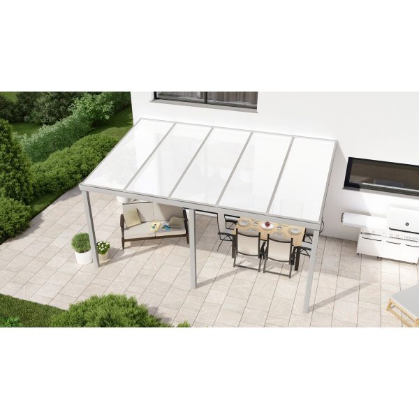 Terrassenüberdachung Professional 500 cm x 350 cm Grau Struktur PC Opal