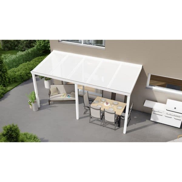 Terrassenüberdachung Professional 500 cm x 200 cm Weiß PC Opal