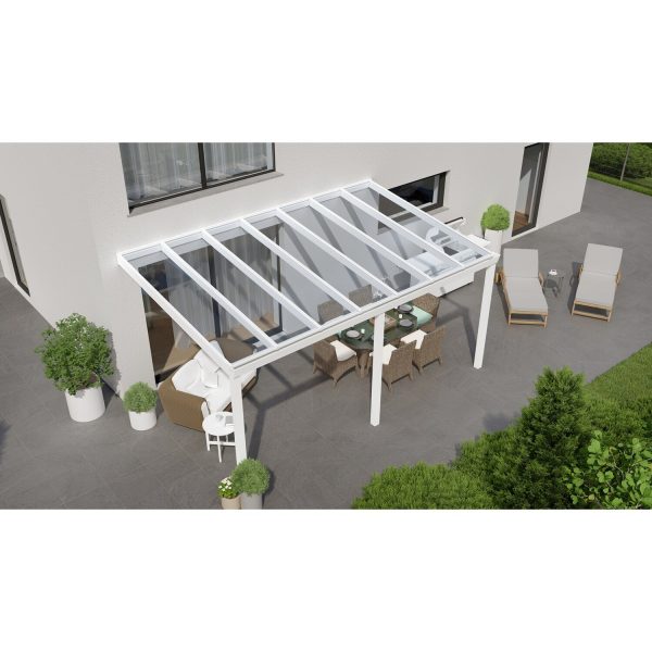 Terrassenüberdachung Professional 500 cm x 300 cm Weiß Glas