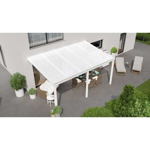 Terrassenüberdachung Professional 500 cm x 350 cm Weiß PC Opal