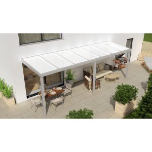 Terrassenüberdachung Professional 700 cm x 200 cm Grau Struktur PC Opal