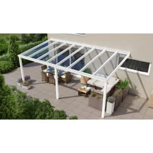 Terrassenüberdachung Professional 600 cm x 300 cm Weiß Glas
