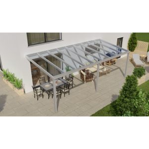 Terrassenüberdachung Professional 700 cm x 350 cm Grau Struktur Glas
