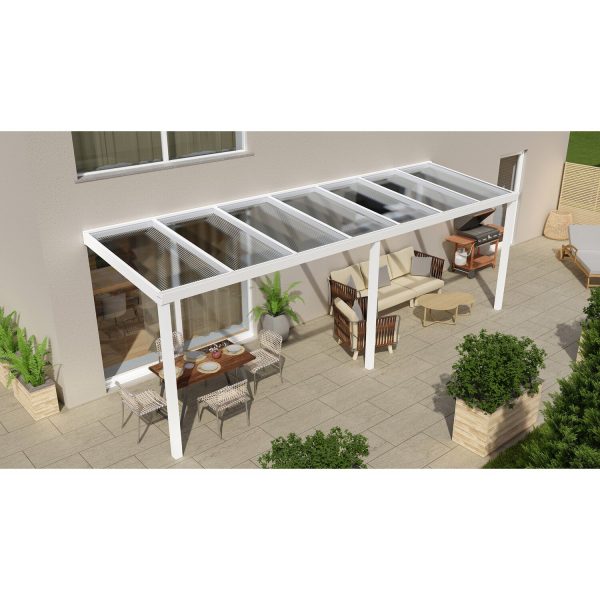 Terrassenüberdachung Professional 700 cm x 250 cm Weiß PC Klar