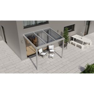 Terrassenüberdachung Professional 300 cm x 200 cm Grau Struktur PC Klar