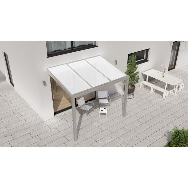 Terrassenüberdachung Professional 300 cm x 200 cm Grau Struktur PC Opal