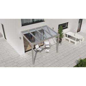 Terrassenüberdachung Professional 300 cm x 250 cm Grau Struktur Glas
