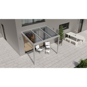 Terrassenüberdachung Professional 300 cm x 250 cm Grau Struktur PC Klar