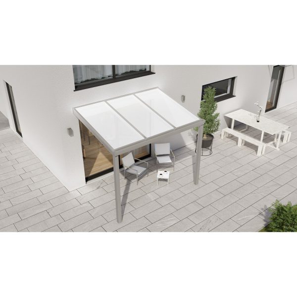 Terrassenüberdachung Professional 300 cm x 250 cm Grau Struktur PC Opal