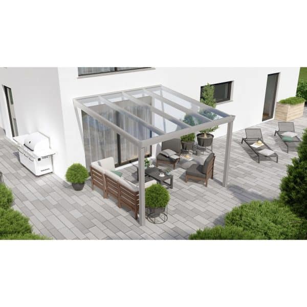 Terrassenüberdachung Professional 300 cm x 350 cm Grau Struktur Glas