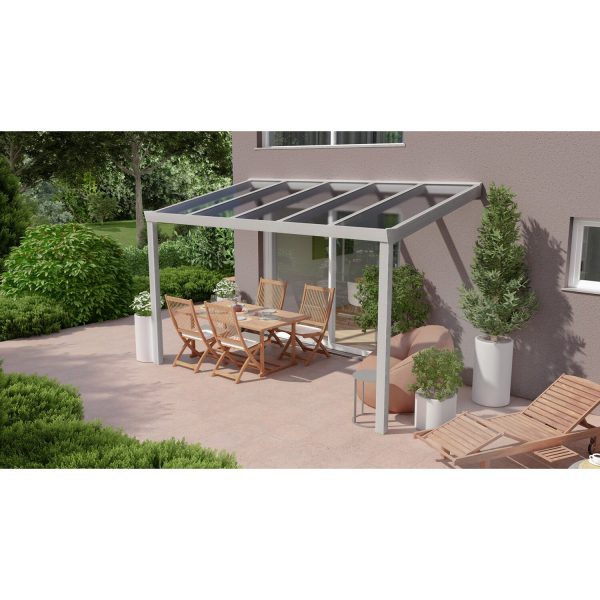 Terrassenüberdachung Professional 400 cm x 250 cm Grau Struktur Glas