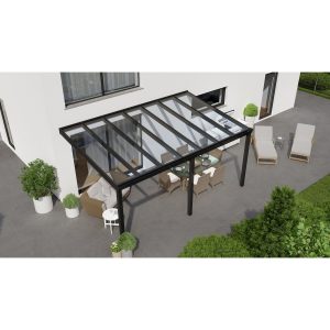Terrassenüberdachung Professional 500 cm x 300 cm Schwarz Struktur Glas