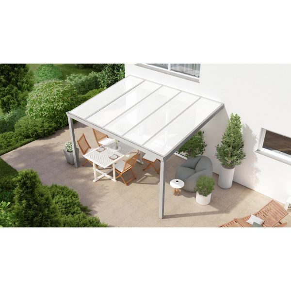 Terrassenüberdachung Professional 400 cm x 300 cm Grau Struktur PC Opal