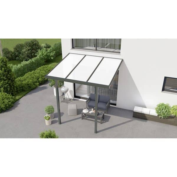 Terrassenüberdachung Basic 300 cm x 250 cm  Anthrazit Glanz PC Opal