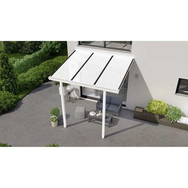 Terrassenüberdachung Basic 300 cm x 300 cm Weiß PC Opal