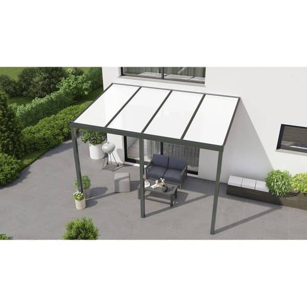 Terrassenüberdachung Basic 400 cm x 250 cm  Anthrazit Glanz PC Opal