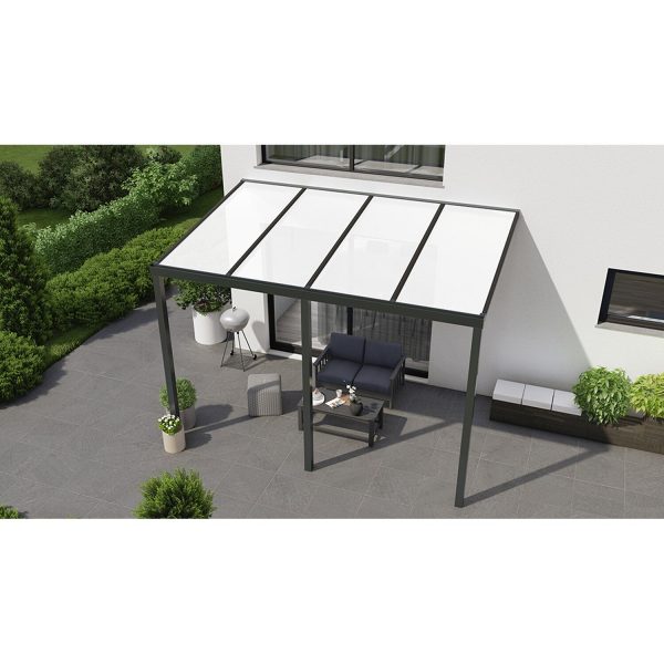 Terrassenüberdachung Basic 400 cm x 300 cm Anthrazit Glanz PC Opal