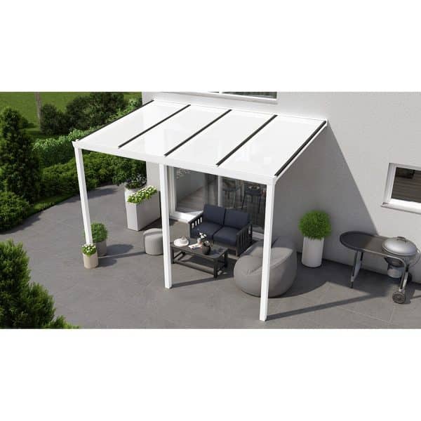 Terrassenüberdachung Basic 400 cm x 300 cm Weiß PC Opal