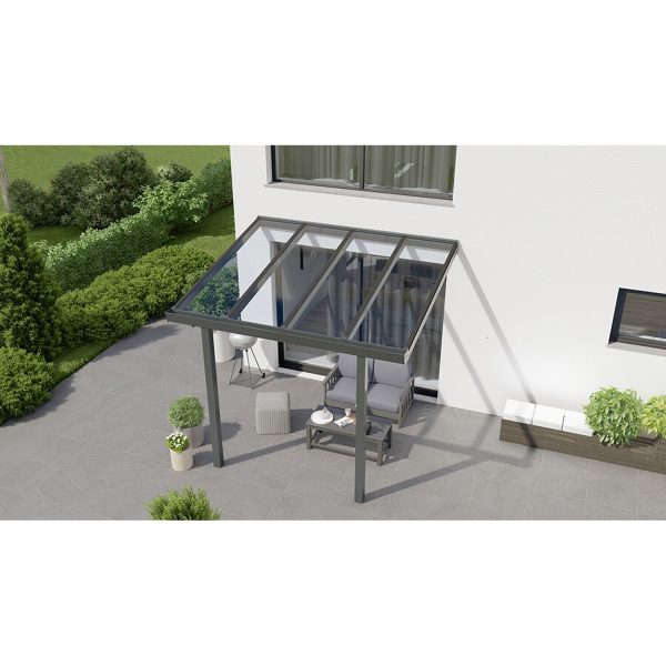 Terrassenüberdachung Basic 300 cm x 300 cm Anthrazit Glanz Glas