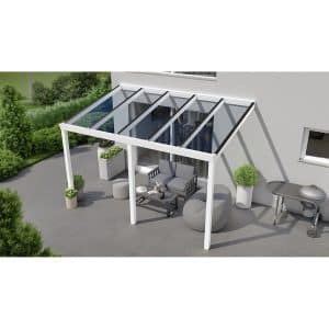 Terrassenüberdachung Basic 400 cm x 300 cm Weiß Glas