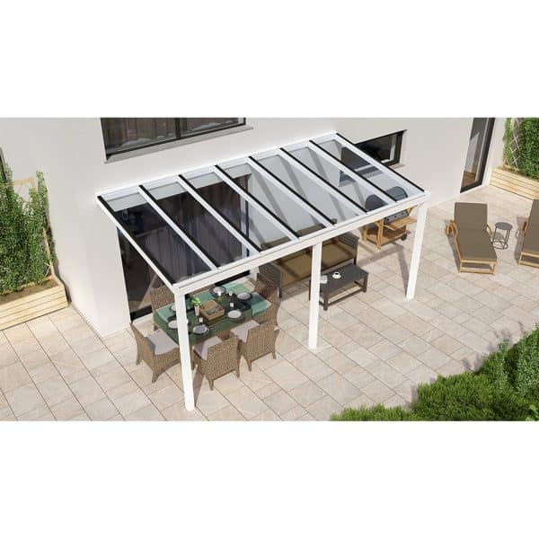 Terrassenüberdachung Basic 500 cm x 300 cm Weiß Glas