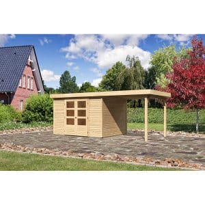 Karibu Holz-Gartenhaus/Gerätehaus Boras 5 Natur 522 cm x 242 cm