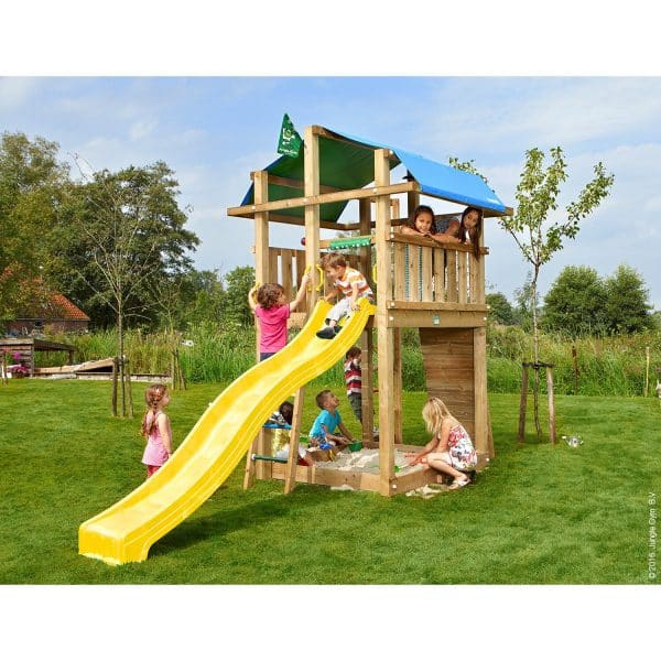 Jungle Gym Holzspielturm Fort mit Rutsche Gelb