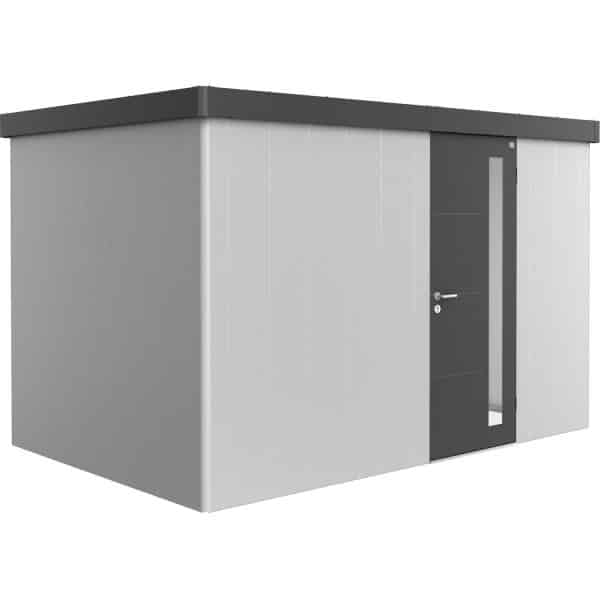 Biohort Gerätehaus Neo 2D Variante 1.3 Standardtüre Silber-Metallic