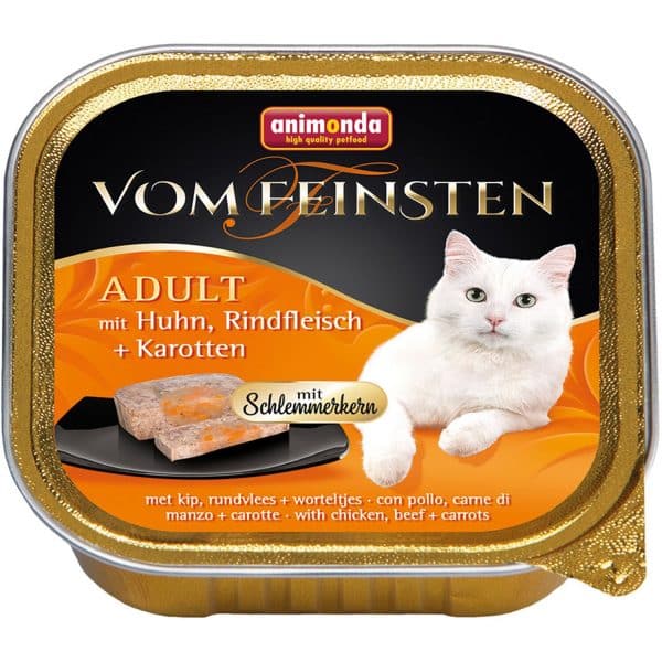 Vom Feinsten Katzen-Nassfutter Adult Huhn und Rind und Karotten 100 g