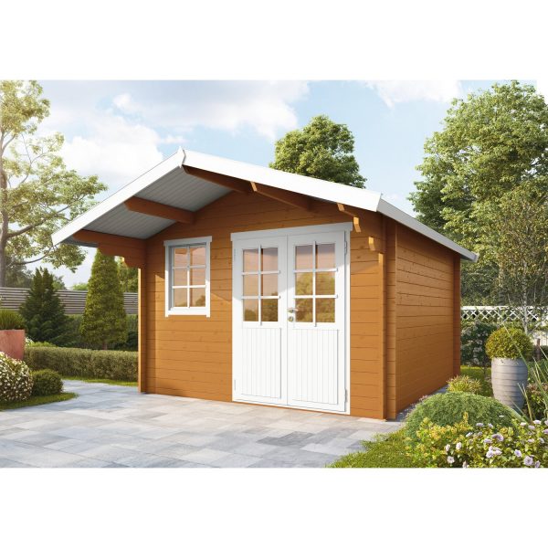 Wolff Finnhaus Holz-Gartenhaus/Gerätehaus Lisa 44-C XL Eiche Hell BxT: 450 cm x 530 cm