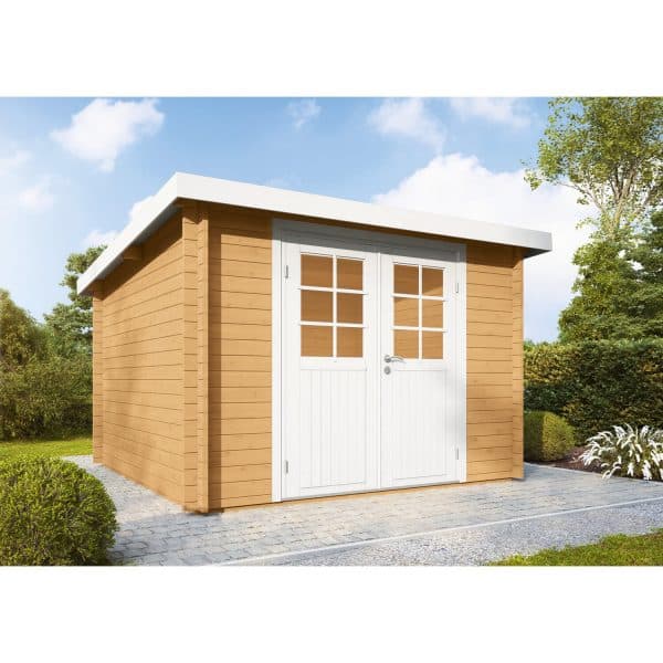 Wolff Finnhaus Holz-Gartenhaus/Gerätehaus Pulti 34-B Typ 2 Natur geölt BxT: 360 cm x 300 cm