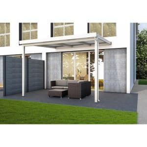 Terrassenüberdachung Premium (BxT) 410 cm x 406 cm Weiß Acryl Klima Blue