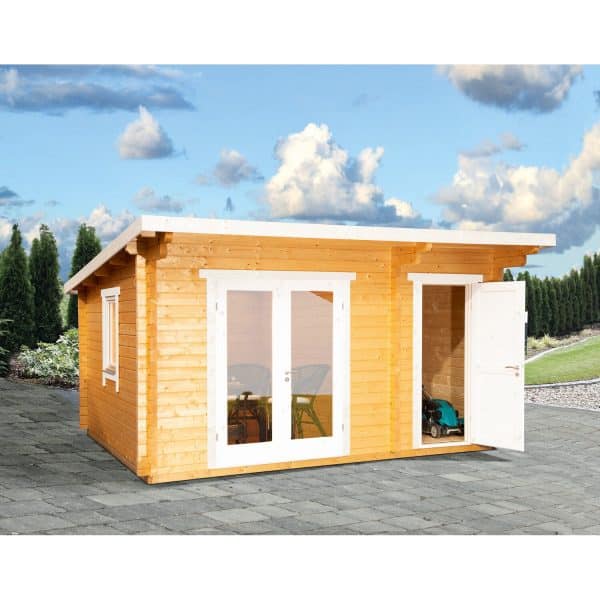 W.Finnhaus Holz-Gartenhaus/Gerätehaus Trondheim 44-D XL Unbehandelt 2-Raum BxT: 490x450 cm