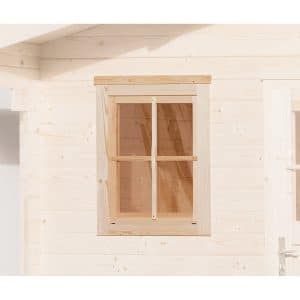 Einzelfenster Weiß 69 x 79 cm für Weka Gartenhaus/Gerätehaus mit Wandstärke 45 mm