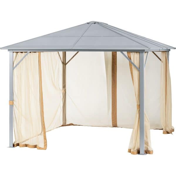 Moskitonetz für Pavillon Casai 365 cm x 300 cm x 258 cm Schwarz 4 Stk.