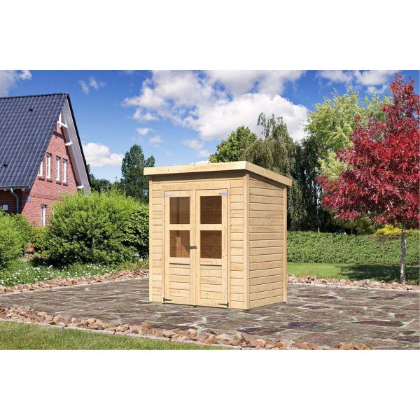 Karibu Gartenhaus/Gerätehaus Vellinge 2 Natur 189 cm x 142 cm