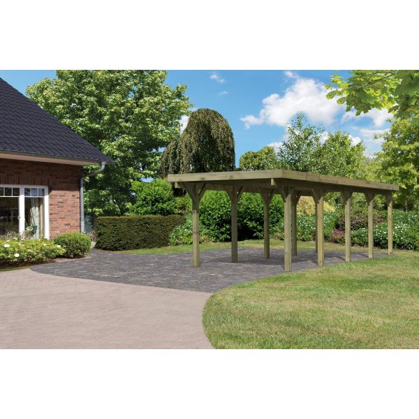 Karibu Einzelcarport Classic 3 Stahl-Dach 273 cm x 777