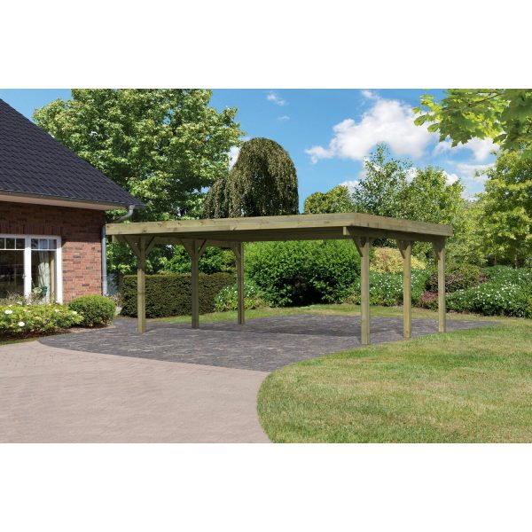 Karibu Doppelcarport Classic 1 PVC-Dach 563 cm x 394