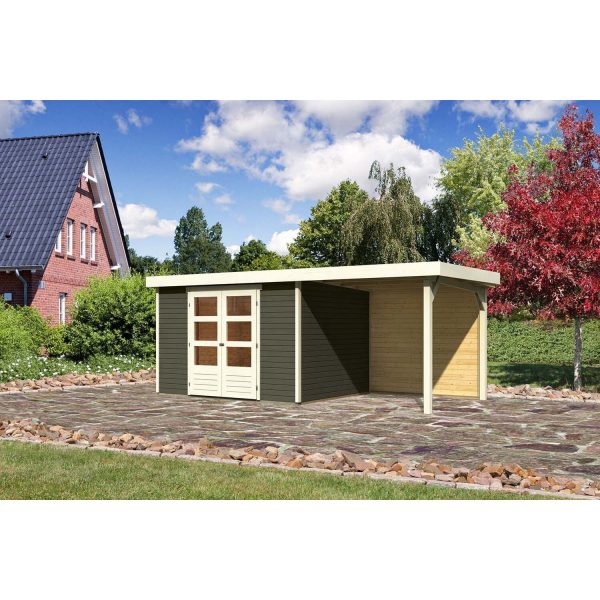 Karibu Gartenhaus/Gerätehaus Boras 5 Set Terragrau