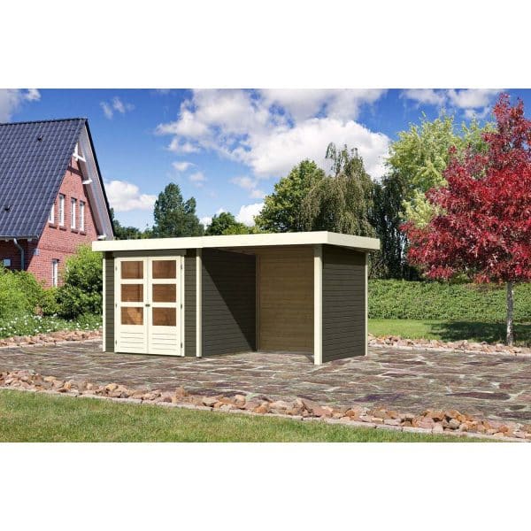 Karibu Gartenhaus/Gerätehaus Boras 2 Set Terragrau