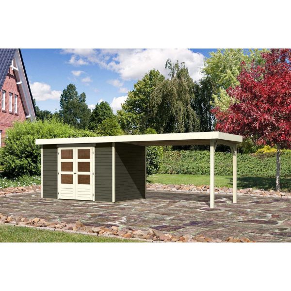 Karibu Gartenhaus/Gerätehaus Boras 4 Set Terragrau 591