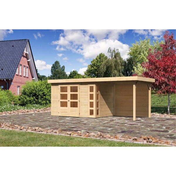 Karibu Gartenhaus/Gerätehaus Sölve 4 Set Natur 554 cm x 238 cm